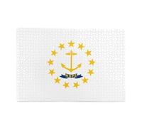 1000 Piece Wooden Jigsaw Puzzle for Adults, Rhode Island State Flag Print Art Puzzles in Box, Educational Family Game for Wall Decor,Challenging Brain Gift