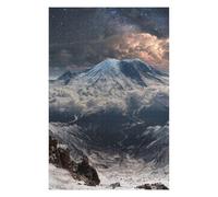1000 Piece Wooden Jigsaw Puzzle for Adults, Snow Capped Mountain Landscape