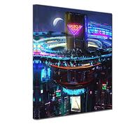 1000-Piece Wooden Jigsaw Puzzle for Adults,Vibrant City Neon Urban Light | Brilliant neon lit downtown metropolitan night, immersive relaxing hobby, precise fit pieces, urban-inspired wall-ready decor