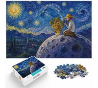 1000 Piece Wooden Jigsaw Puzzle for Adults, Vincent Van Gogh Art | For relaxed days after Christmas: Adult jigsaw puzzle with 1000 pieces; for family downtime during the festive period.