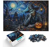 1000 Piece Wooden Jigsaw Puzzle for Adults, Vincent Van Gogh Halloween | For relaxed days after Christmas, this 1000-piece jigsaw puzzle for adults offers 1000 pieces for the Christmas break.