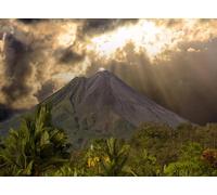 1000-Piece Wooden Jigsaw Puzzle for Adults, Volcano Under Cloudy Sky Nature | Dramatic cloudy-sky volcanic landscape, stress-escape leisure hobby, well-matched pieces, gorgeous nature-themed wall art