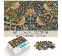 1000 Piece Wooden Jigsaw Puzzle for Adults, William Morris Strawberry Thief | For a break from screens: Adult jigsaw puzzle with 1000 pieces; for a satisfying activity at home.