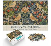 1000 Piece Wooden Jigsaw Puzzle for Adults, William Morris Strawberry Thief | For rainy days at home, this adult jigsaw puzzle with 1000 pieces works well for solo leisure or shared family time.