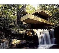 1000 Piece Wooden Jigsaw Puzzle Frank Lloyd Wright House with Waterfall Large Puzzle Game for Adults and Teenagers