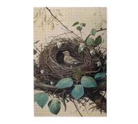 1000-Piece Wooden Jigsaw Puzzle in Plastic Box, Birds Home Prints Eco-Friendly Educational Puzzle for Family Fun & Adult Relaxation, 50x75 CM