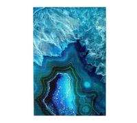 1000-Piece Wooden Jigsaw Puzzle in Plastic Box, Bright Aqua Blue Turquoise Prints Eco-Friendly Educational Puzzle for Family Fun & Adult Relaxation, 50x75 CM