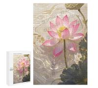 1000 Piece Wooden Jigsaw Puzzle Lotus - Aquatic Flower for Adults, Perfect for Seniors, Meditative Activity, Finished Size 20 x 30 Inches