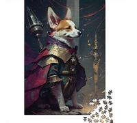 1000-Piece Wooden Jigsaw Puzzles Adventurous Corgi Jigsaw Puzzle Home Wall Decor Educational Toy Gift for Family Game 1000pcs (75x50cm)
