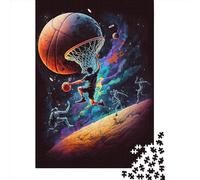 1000-Piece Wooden Jigsaw Puzzles Basketball Sport Colorful Jigsaw Puzzle Home Wall Decor Educational Toy for Family Game 1000pcs (75x50cm)