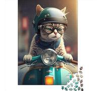1000-Piece Wooden Jigsaw Puzzles Cat Cute Animal Jigsaw Puzzle Home Wall Decor Educational Toy for Family Game 1000pcs (75x50cm)