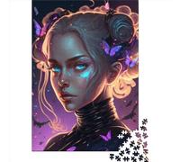 1000-Piece Wooden Jigsaw Puzzles Charming Girl Jigsaw Puzzle Home Wall Decor Educational Toy Gift for Family Game 1000pcs (75x50cm)