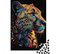 1000-Piece Wooden Jigsaw Puzzles Cheetah Pop Art Animal 2 Jigsaw Puzzle Home Wall Decor Educational Toy for Family Game 1000pcs (75x50cm)