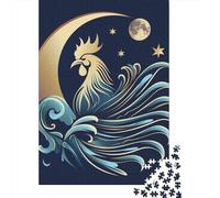 1000 Piece Wooden Jigsaw Puzzles Chicken Jigsaw Creative Rectangular Puzzle for Family Game,Friends 1000pcs (75x50cm)
