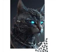1000-Piece Wooden Jigsaw Puzzles Cyborg Cat 2 Jigsaw Puzzle Home Wall Decor Educational Toy for Family Game 1000pcs (75x50cm)