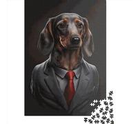 1000 Piece Wooden Jigsaw Puzzles Dachshund Jigsaw Creative Rectangular Puzzle for Family Game,Friends 1000pcs (75x50cm)