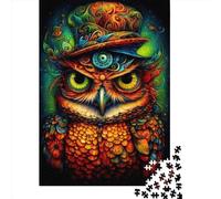 1000 Piece Wooden Jigsaw Puzzles Fantasy Owl6 Jigsaw Creative Rectangular Puzzle for Family Game,Friends 1000pcs (75x50cm)