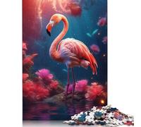 1000 Piece Wooden Jigsaw Puzzles Floral Flamingo Flowers Jigsaw Puzzle Family Activity 1000pcs (75x50cm)