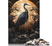 1000 Piece Wooden Jigsaw Puzzles for Adults Black Stork Wild Jigsaw Puzzle for Children Family Games 1000pcs (75x50cm)