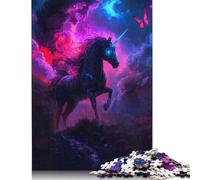 1000 Piece Wooden Jigsaw Puzzles for Adults Black Unicorn in Nebula Jigsaw Puzzle for Children Family Games 1000pcs (75x50cm)
