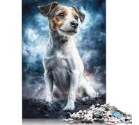 1000 Piece Wooden Jigsaw Puzzles for Adults Jack Russell Terrier in Storm Jigsaw Puzzle for Children Family Games 1000pcs (75x50cm)