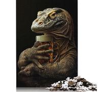 1000 Piece Wooden Jigsaw Puzzles for Adults Komodo Dragon Beer Jigsaw Puzzle for Children Family Games 1000pcs (75x50cm)