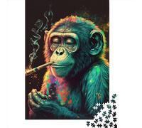 1000 Piece Wooden Jigsaw Puzzles for Adults Marijuana Monkey654 Jigsaw Puzzle for Children Family Games 1000pcs (75x50cm)