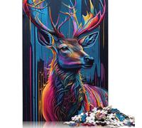 1000 Piece Wooden Jigsaw Puzzles for Adults The Majestic Deer Jigsaw Puzzle for Children Family Games 1000pcs (75x50cm)