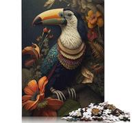1000 Piece Wooden Jigsaw Puzzles for Adults Toucan Poster, Picture, Metal Print, Paint by Same Person Jigsaw Puzzle for Children Family Games 1000pcs (75x50cm)