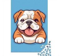 1000 Piece Wooden Jigsaw Puzzles French Bulldog Jigsaw Creative Rectangular Puzzle for Family Game,Friends 1000pcs (75x50cm)