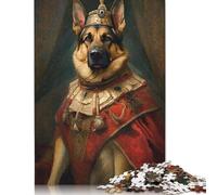 1000 Piece Wooden Jigsaw Puzzles German Shepherd The King Jigsaw Puzzle Family Activity 1000pcs (75x50cm)