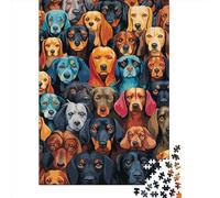 1000 Piece Wooden Jigsaw Puzzles Golden Retriever Jigsaw Creative Rectangular Puzzle for Family Game,Friends 1000pcs (75x50cm)