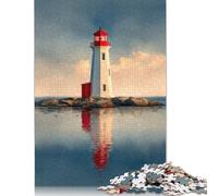 1000 Piece Wooden Jigsaw Puzzles Lighthouse on Rocky Islet Jigsaw Puzzle Family Activity 1000pcs (75x50cm)