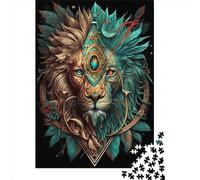 1000-Piece Wooden Jigsaw Puzzles Native Lion Jigsaw Puzzle Home Wall Decor Educational Toy for Family Game 1000pcs (75x50cm)