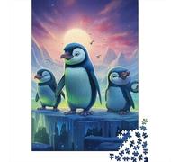 1000 Piece Wooden Jigsaw Puzzles Penguin Jigsaw Creative Rectangular Puzzle for Family Game,Friends 1000pcs (75x50cm)
