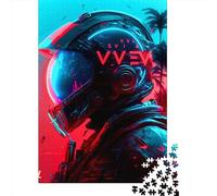 1000 Piece Wooden Jigsaw Puzzles Punk Astronaut2 Jigsaw Creative Rectangular Puzzle Gift for Family Game,Friends 1000pcs (75x50cm)