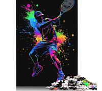 1000 Piece Wooden Jigsaw Puzzles Tennis Player Silhouette Jigsaw Puzzle Family Activity 1000pcs (75x50cm)