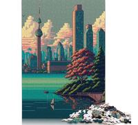 1000 Piece Wooden Jigsaw Puzzles Toronto Pixel Art Jigsaw Puzzle Family Activity 1000pcs (75x50cm)