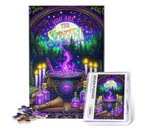 1000 Piece Wooden Magic Jigsaw Puzzle for Adults - Enchanted Full Moon Potion Brew, Mystical Night Scene with Sparkling Stars, Unique Gift for Fantasy Lovers & Puzzle Enthusiasts