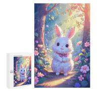 1000 Piece Wooden Puzzle - Adorable Rabbit in Forest Design - Relaxing Puzzle for Adults, Ideal for Nature-Inspired Home Decor