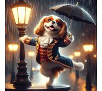 1000-Piece Wooden Puzzle for Adults,Cavalier King Charles Spaniel Coffee | Coffee Themed Spaniel Dog Artwork, Distinctive Modern Home Decoration