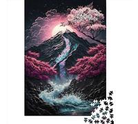 1000 Piece Wooden Puzzle For Adults Cherry Blossom Japan Art Square Puzzle for Kids Family Games 1000pcs (75x50cm)