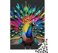 1000 Piece Wooden Puzzle For Adults Colorful Peacock Square Puzzle for Kids Family Games 1000pcs (75x50cm)