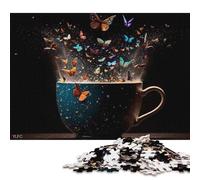 1000 Piece Wooden Puzzle For Adults Cup Colorful Butterflies Square Puzzle for Kids Family Games 1000pcs (75x50cm)