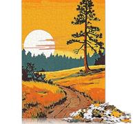 1000 Piece Wooden Puzzle For Adults Footpath to Dusk Square Puzzle for Kids Family Games 1000pcs (75x50cm)