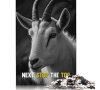 1000 Piece Wooden Puzzle For Adults Goat Motivational Quotes Square Puzzle for Kids Family Games 1000pcs (75x50cm)