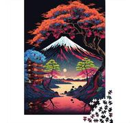 1000 Piece Wooden Puzzle For Adults Japanese Landscape Neon1 Square Puzzle for Kids Family Games 1000pcs (75x50cm)