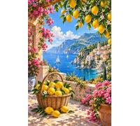 1000-piece wooden puzzle for adults Lemon Basket by a Coastal Village