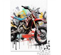 1000 Piece Wooden Puzzle For Adults Motocross Bike Square Puzzle for Kids Family Games 1000pcs (75x50cm)