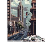 1000 Piece Wooden Puzzle For Adults Nairobi Pixel Art Square Puzzle for Kids Family Games 38x26cm/1000pcs